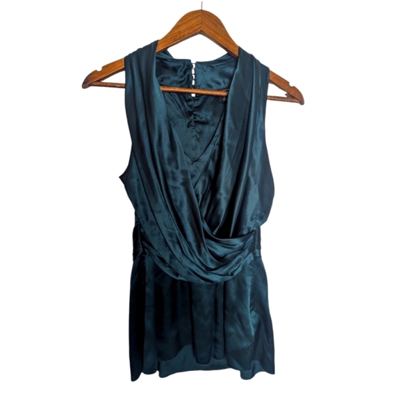 Banana Republic Tops - Banana Republic Pine Green Silk Sleeveless Blouse Top